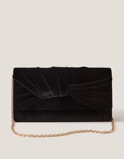 Mia Pleat Velvet Clutch Bag, , large