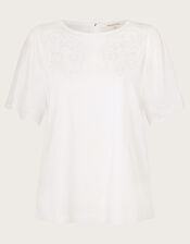 Tatianna Embellished T-Shirt, Ivory (IVORY), large