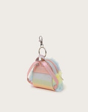 Rainbow Faux Fur Backpack Bag Charm, , large