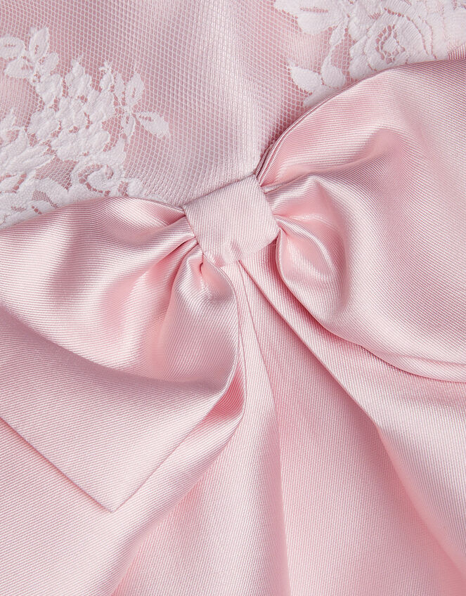 Baby Juniper Satin Lace Bow Bridesmaid Dress, Pink (PINK), large