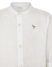 Toby Shirt with Embroidered Dinosaur, Ivory (IVORY), large