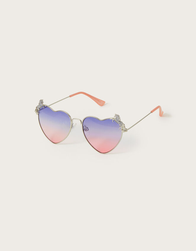 Unicorn Metal Heart Sunglasses with Case, , large