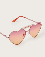 Ombr&eacute; Heart Aviator Sunglasses, , large