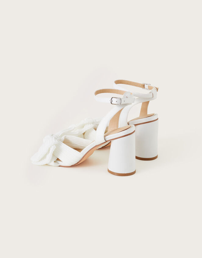 Block Heel Bow Heeled Sandals Ivory Women's Shoes Monsoon UK.
