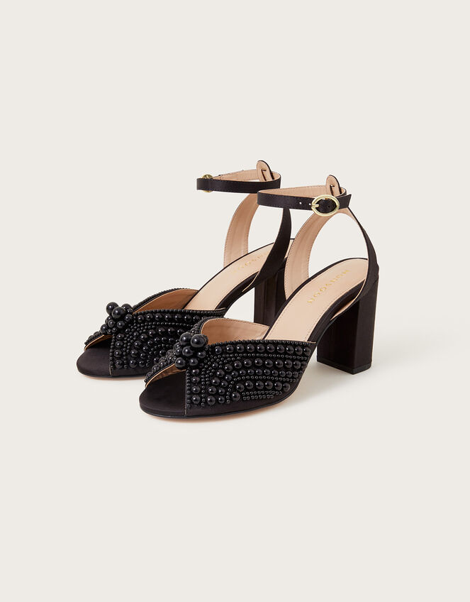 Pearl Block Heeled Sandals Black | Occasion Shoes | Monsoon UK.