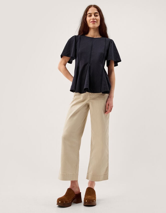 Tate Lace Peplum T-Shirt, Blue (NAVY), large