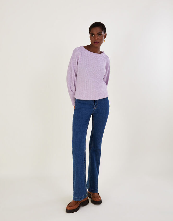 Supersoft Stitch Jumper with Recycled Polyester , Purple (LILAC), large
