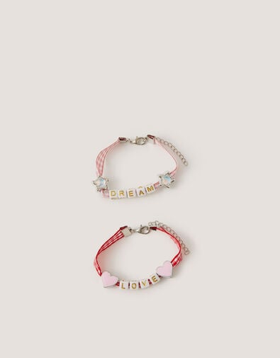2-Pack Mon Cheri Bead Gingham Bracelets , , large