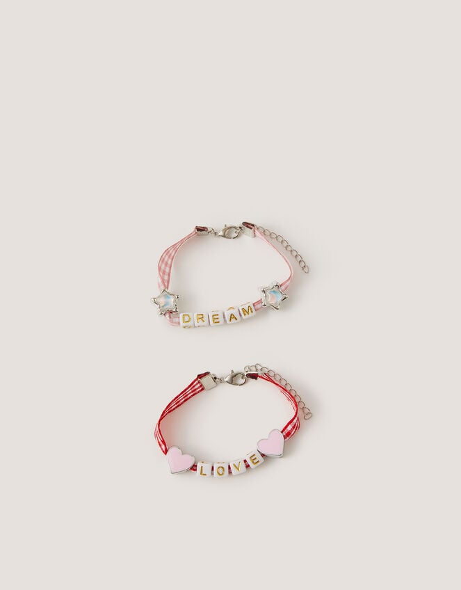 2-Pack Mon Cheri Bead Gingham Bracelets , , large
