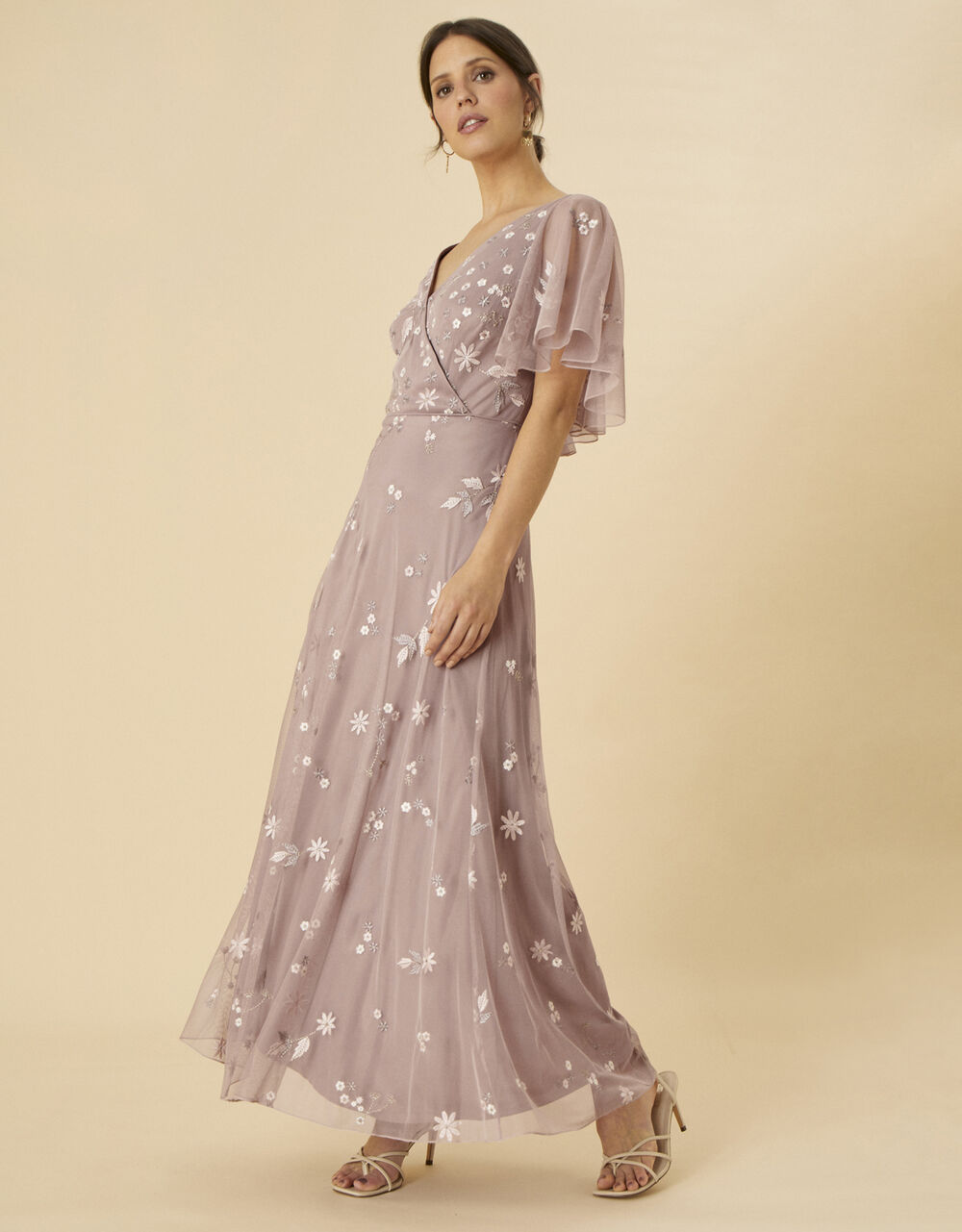 Women Dresses | Rhonda Embellished Shorter Length Dress Brown - ST57317