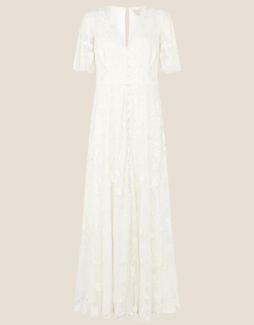 Tanja Floral Embroidered Bridal Dress, Ivory (IVORY), large