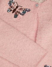 Sequin Butterfly Fluffy Cardigan, Pink (PINK), large