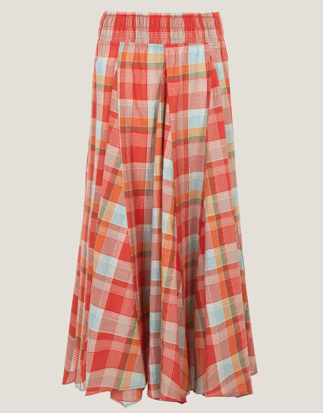 Cecily Check Midi Skirt Orange