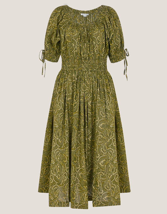 Delma Paisley Print Midi Dress, Green (GREEN), large