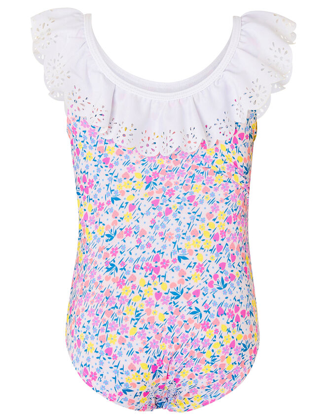 Baby Ditsy Floral Frill Swimsuit, Pink (PINK), large