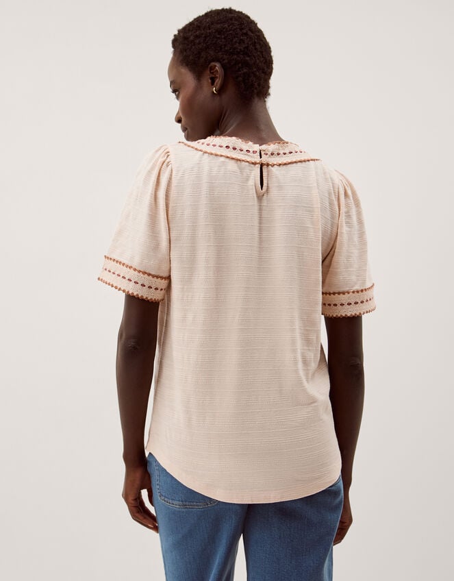 Tina Trim Jersey T-Shirt, Ivory (IVORY), large
