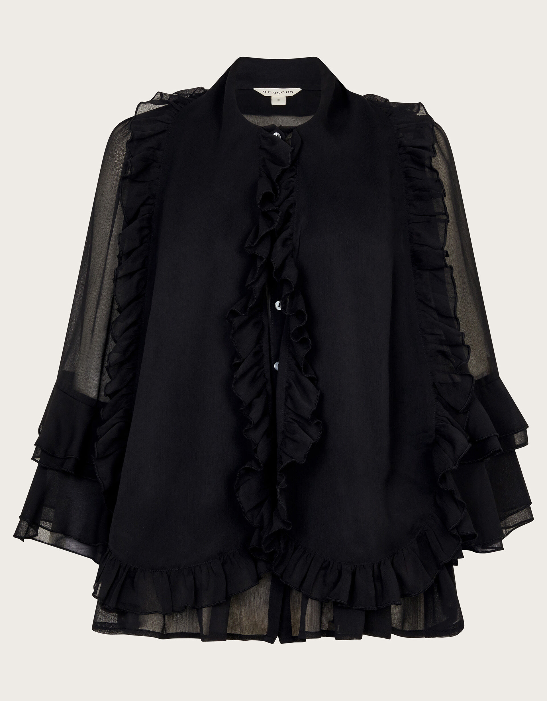 black ruffle blouse uk