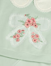 Baby Embroidered Bow Sweatshirt & Leggings Set, Green (GREEN), large
