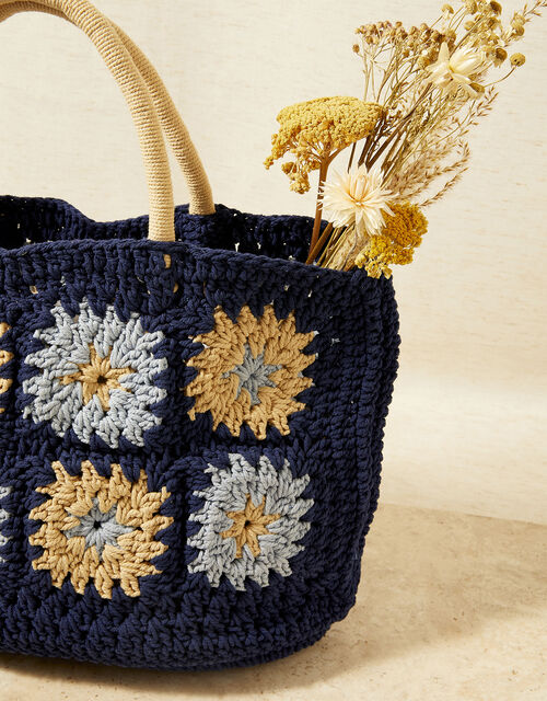 Circle Crochet Shopper Bag, , large