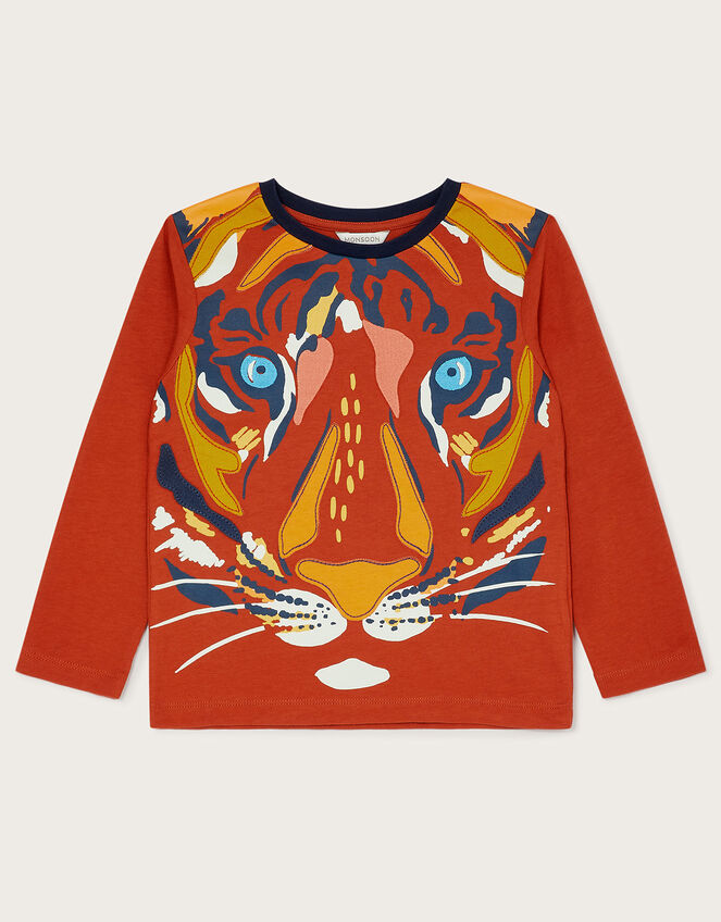 Taylor Tiger Long Sleeve T-Shirt, Orange (ORANGE), large