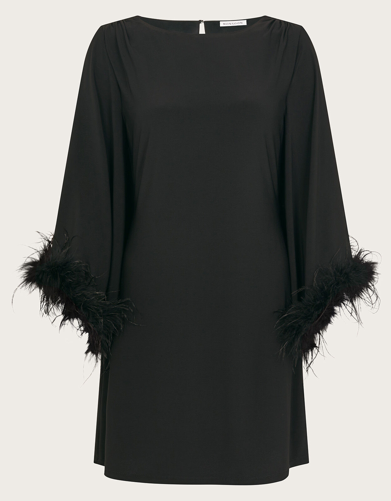 Fi Feather Tunic Dress Black