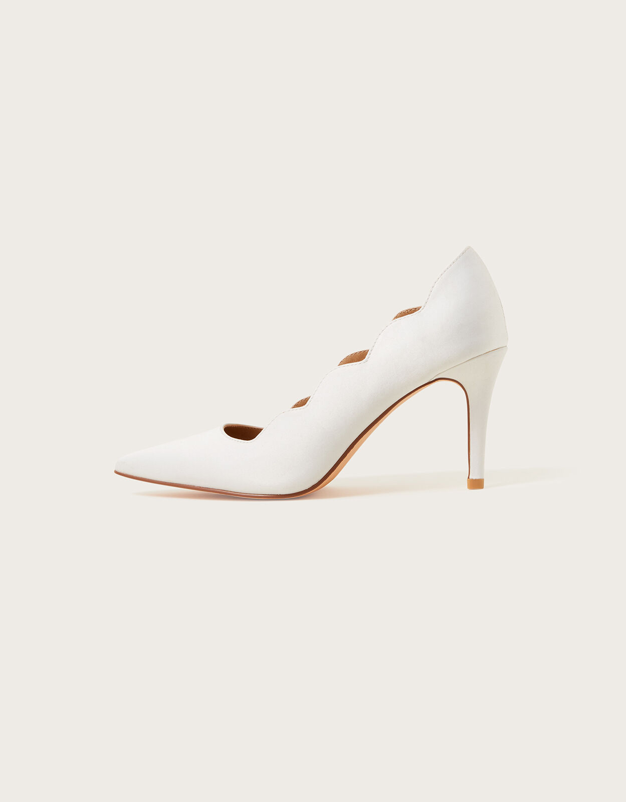 White outlet scalloped heels