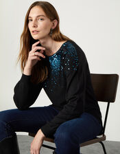 Sequin Scatter Jumper, Black (BLACK), large