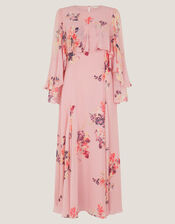 Amber Floral Cape Maxi Dress, Pink (PINK), large