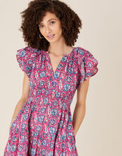 ARTISAN STUDIO Woodblock Print Dress, Pink (PINK), large