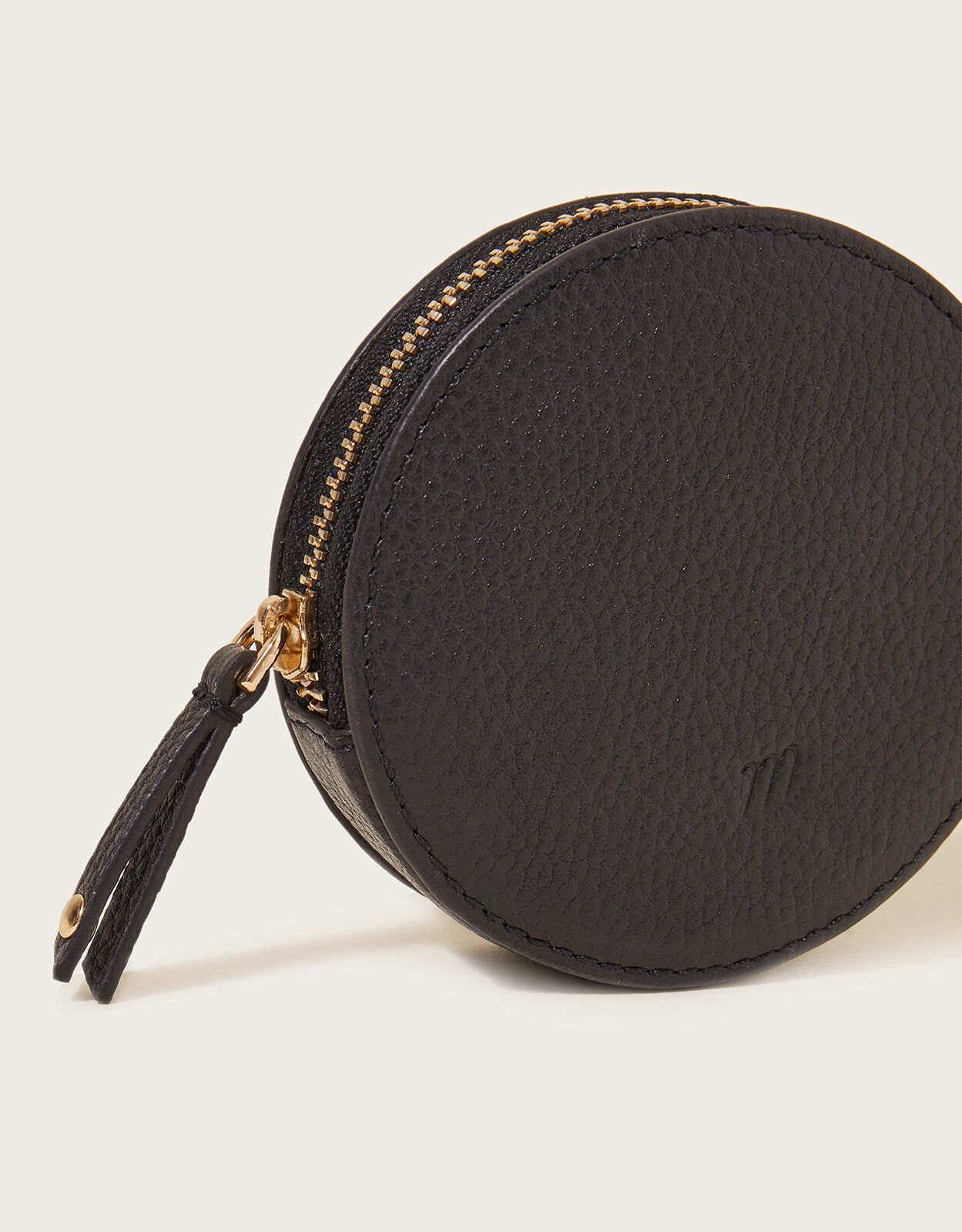 Round sale leather pouch