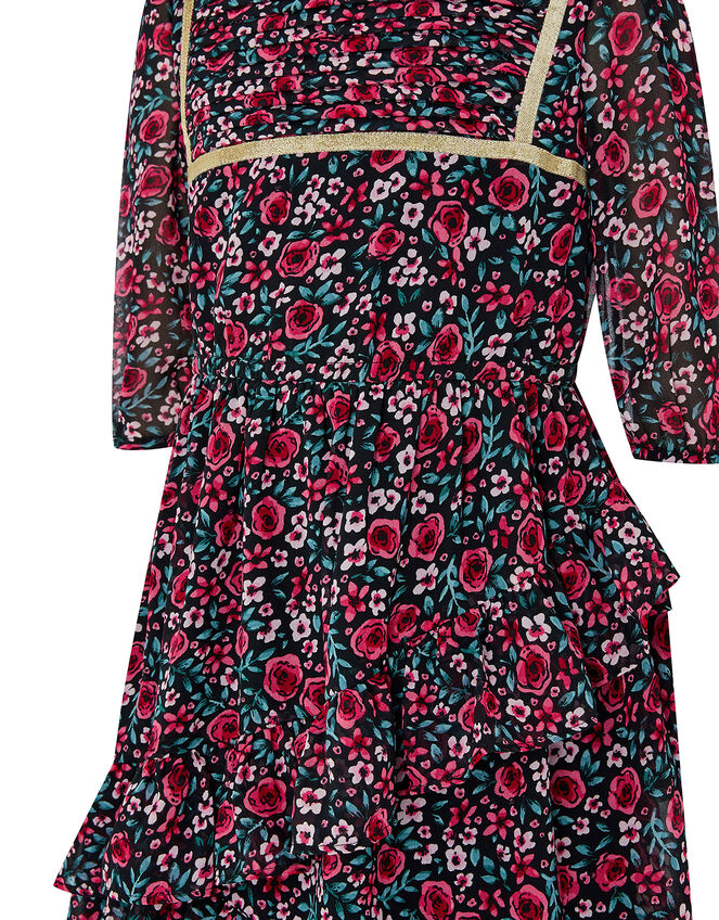 Ditsy Rose Dress in Recycled Fabric, Red (RED), large