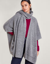 Knit Poncho and Scarf, , large