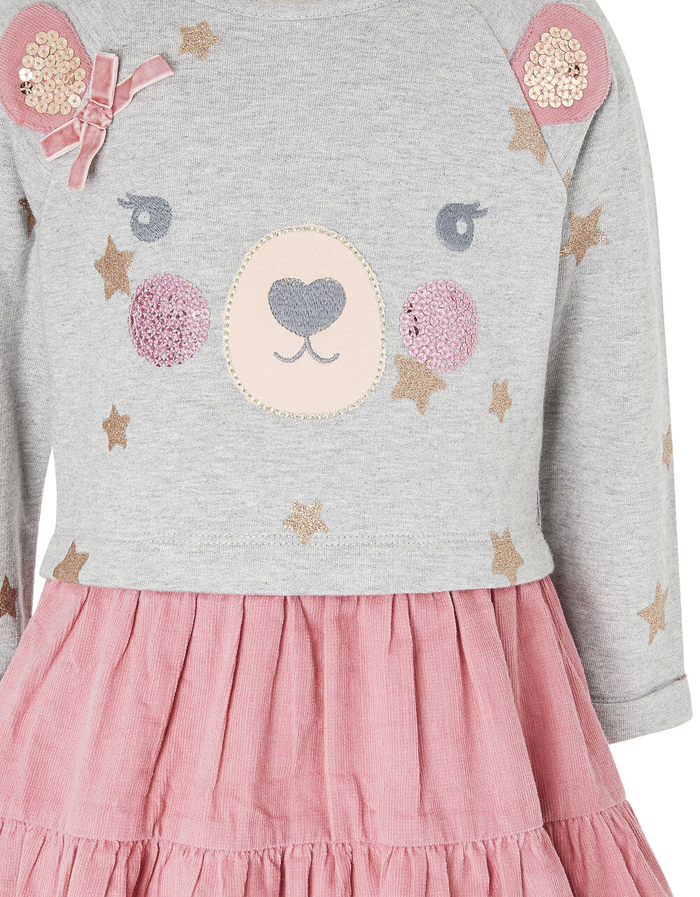 Baby Bear 2in1 Dress in Pure Cotton Pink Baby Girl Dresses