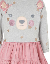 Baby Bear 2-in-1 Dress in Pure Cotton, Pink (PINK), large