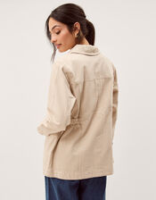 Mabel Longline Denim Jacket, Natural (ECRU), large