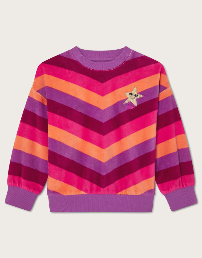 Velour Stripe Star Sweatshirt, Multi (MULTI), large