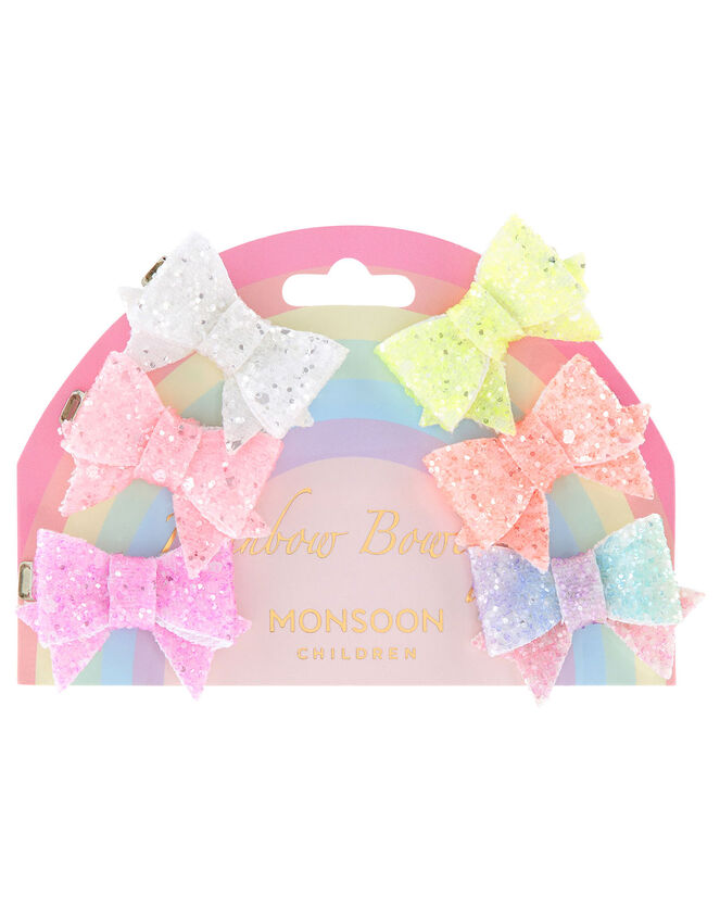 Rainbow Bowtique Hair Clip Set, , large