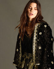 East Embroidered Quilted Jacket, Black (BLACK), large