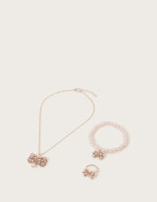 Pretty Flower Bow Jewellery Set, , large
