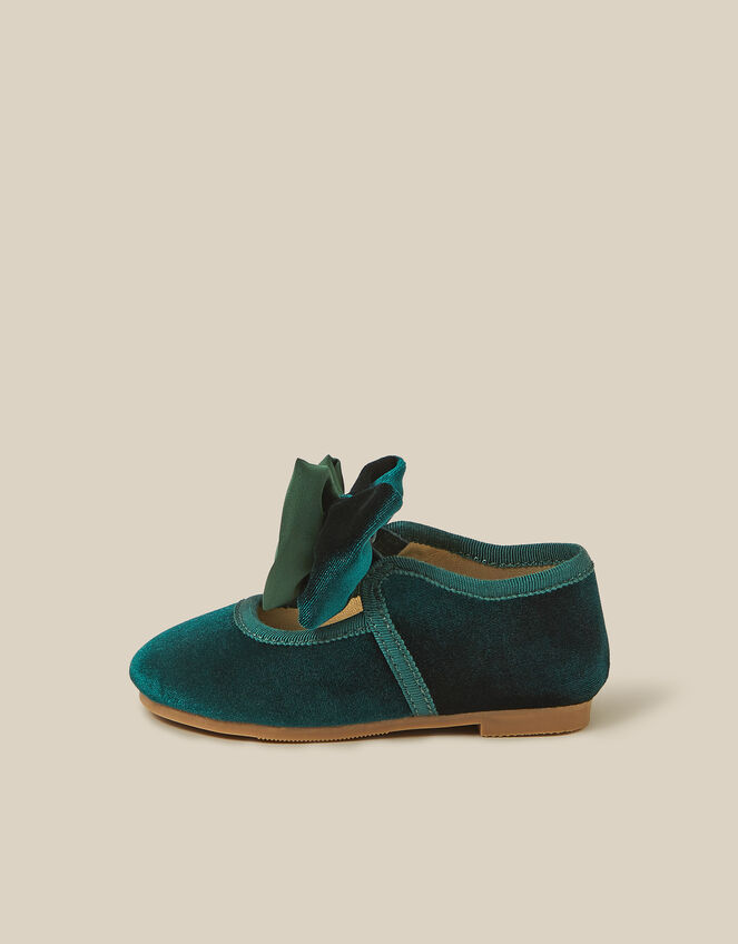 Baby Bow Velvet Walkers, Green (GREEN), large