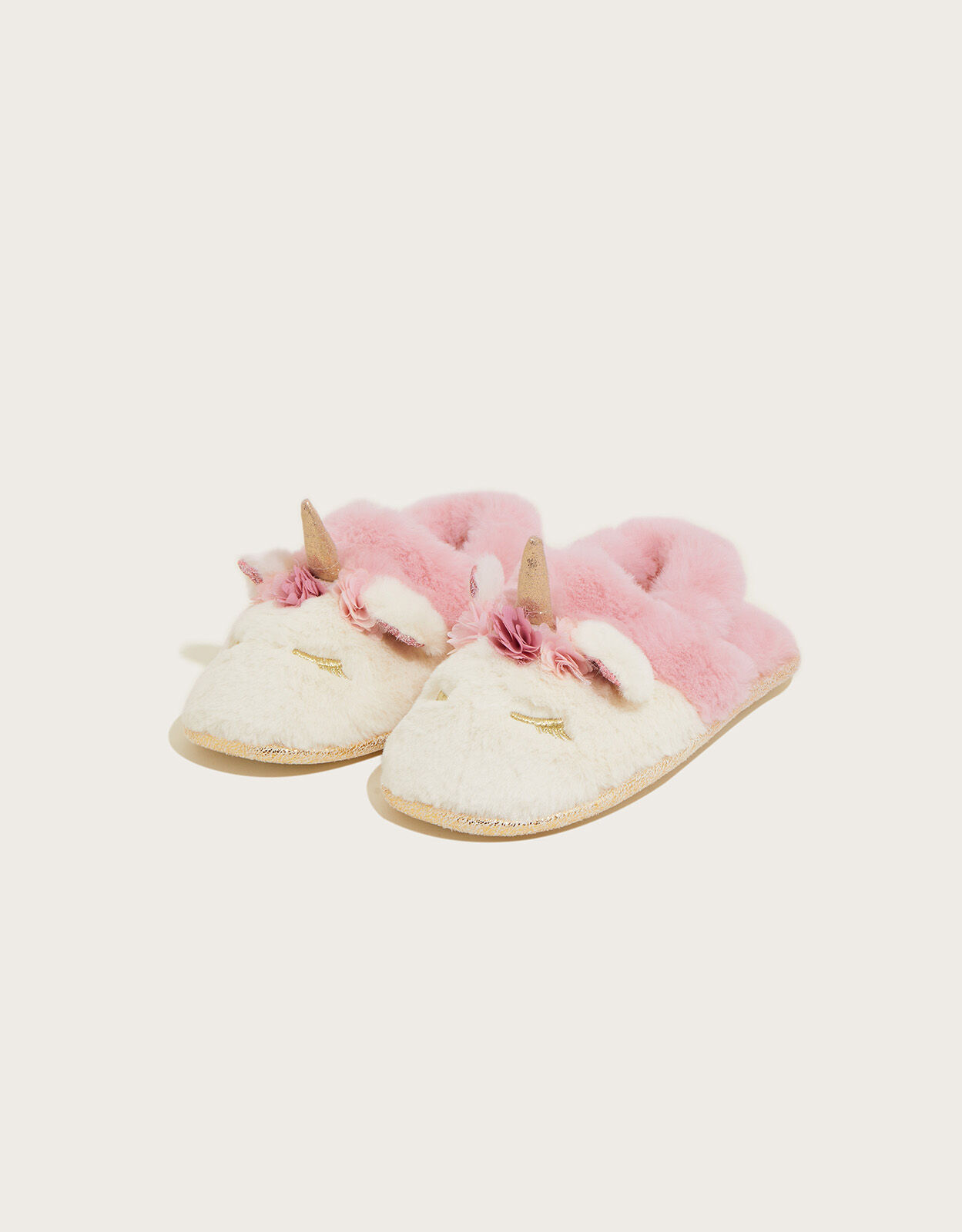 Rosy Unicorn Slingback Slippers Pink