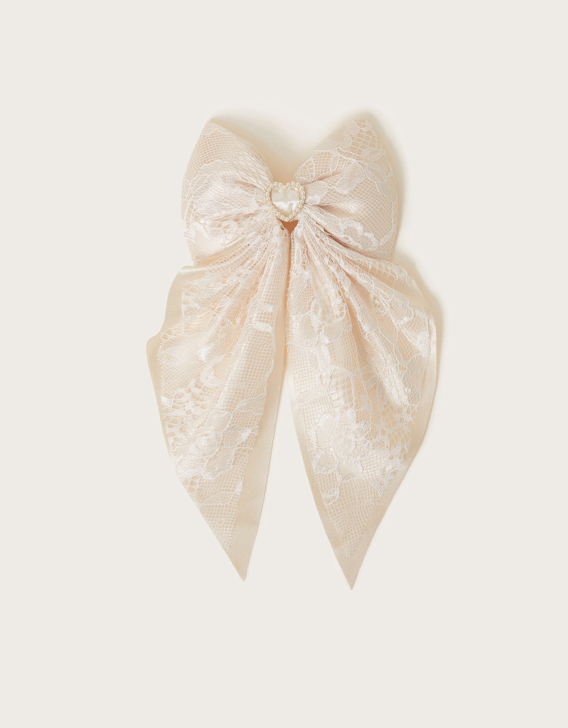Satin Lace Bow Hair Clip
