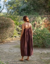 Lyrical Sisters Relaxed Cami Midi Dress, Brown (BROWN), large