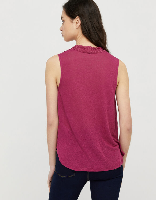 Winnifred Leopard Front Sleeveless Top, Pink (PINK), large