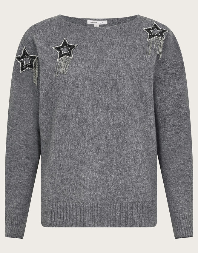 Sable Star Embellished Jumper , Grey (GREY), large