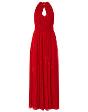Brie Shimmer Dobby Maxi Dress, Red (RED), large
