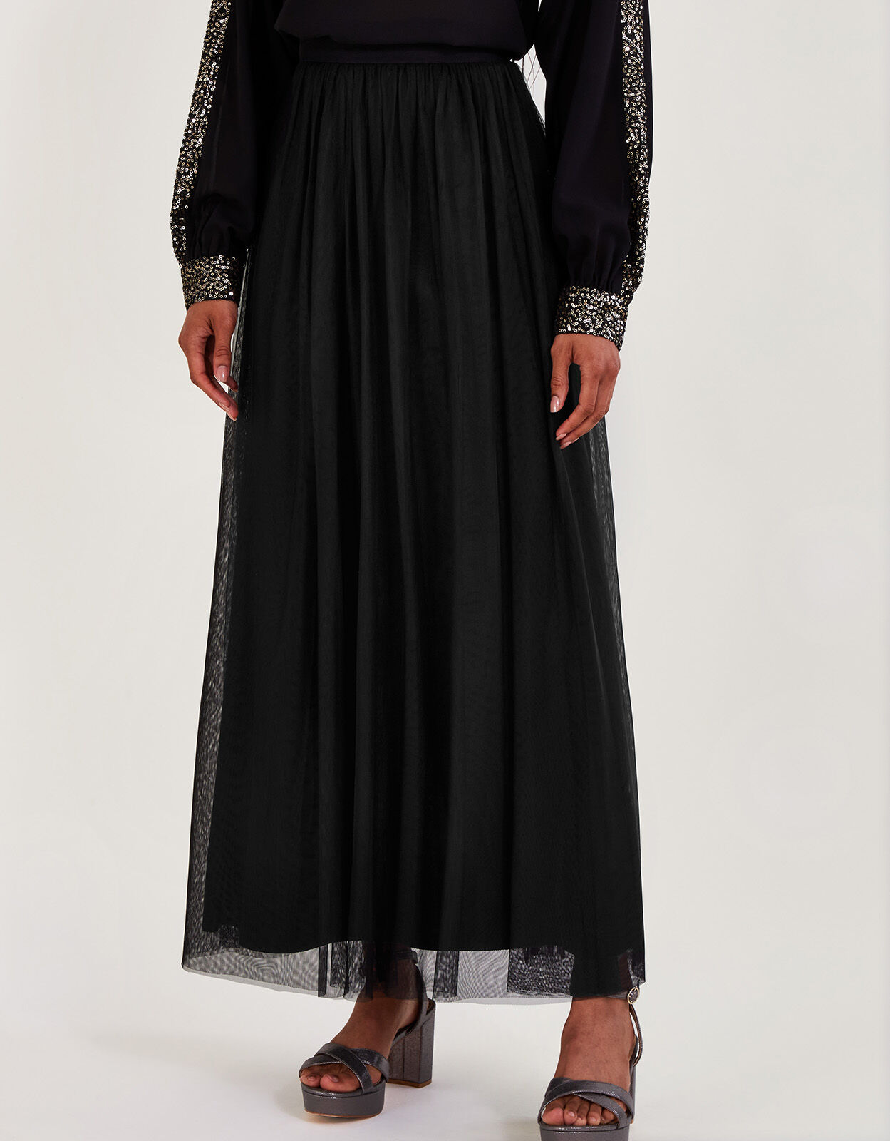Tala Tulle Maxi Skirt Black