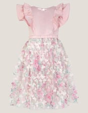 Aisha Appliqu&eacute; Butterfly Ruffle Party Dress, Multi (MULTI), large