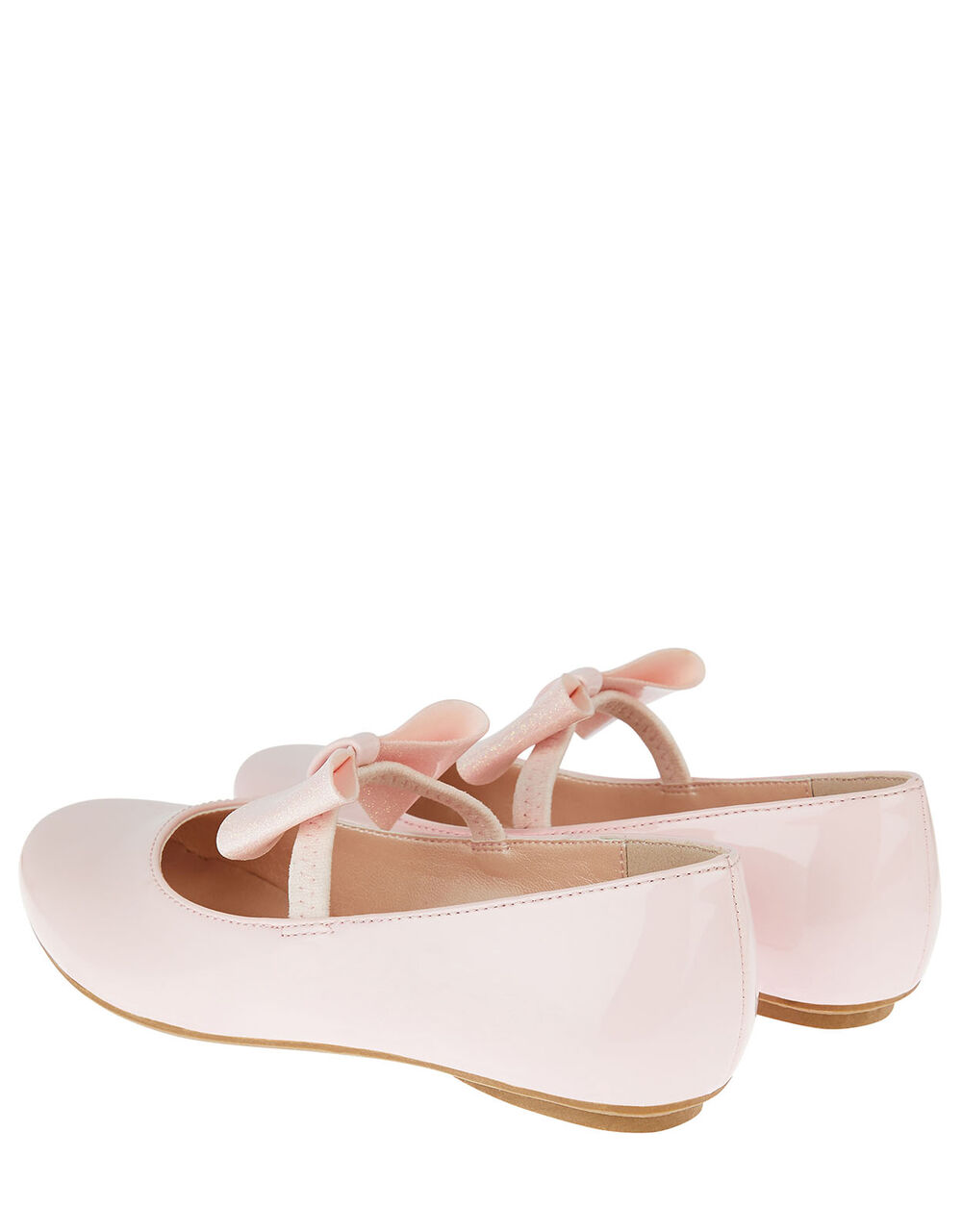Patent Bow Ballerina Flats Pink