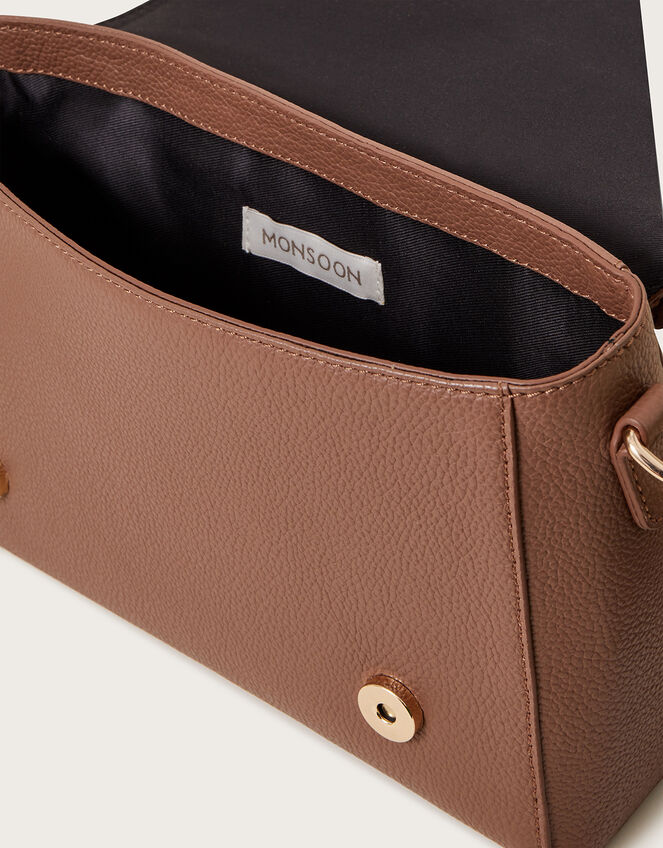 Leather Woven Handle Cross-Body Bag, , large